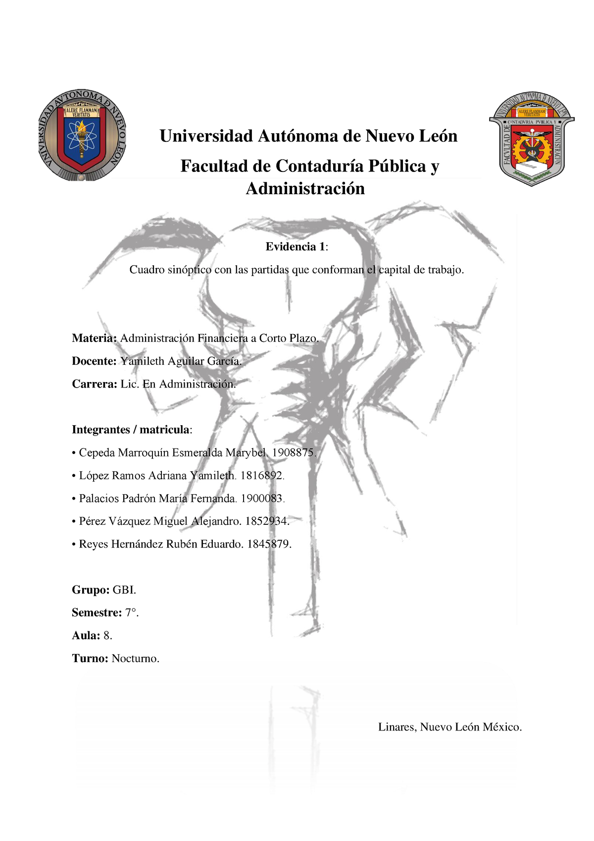 11 Cuadro Sinóptico Con Las Partidas Universidad Autónoma De Nuevo León Facultad De 9723