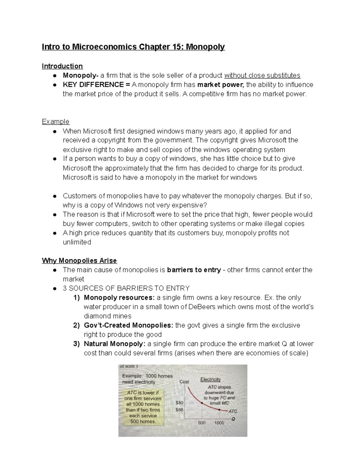 Econ Ch 15 Notes - Intro To Microeconomics Chapter 15: Monopoly ...