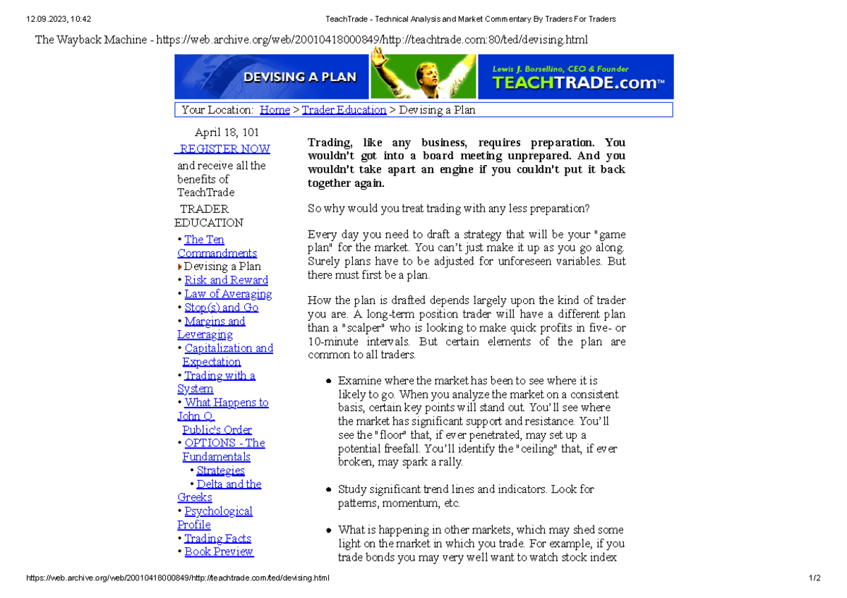 Teach Trade - Technical Analysis and Market Commentary By Traders For ...