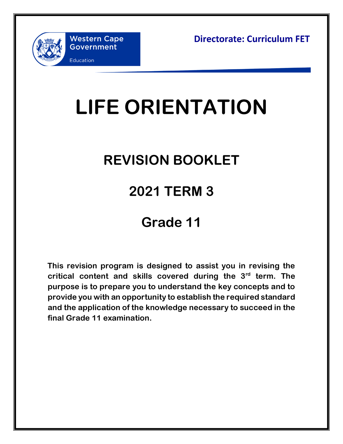 life orientation grade 11 research project 2023 term 3