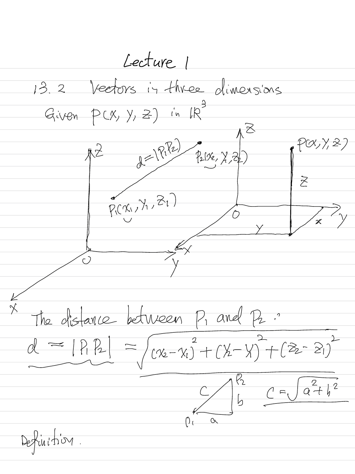 Lecture 1-Calculus 3 - MATH 2415 - Studocu