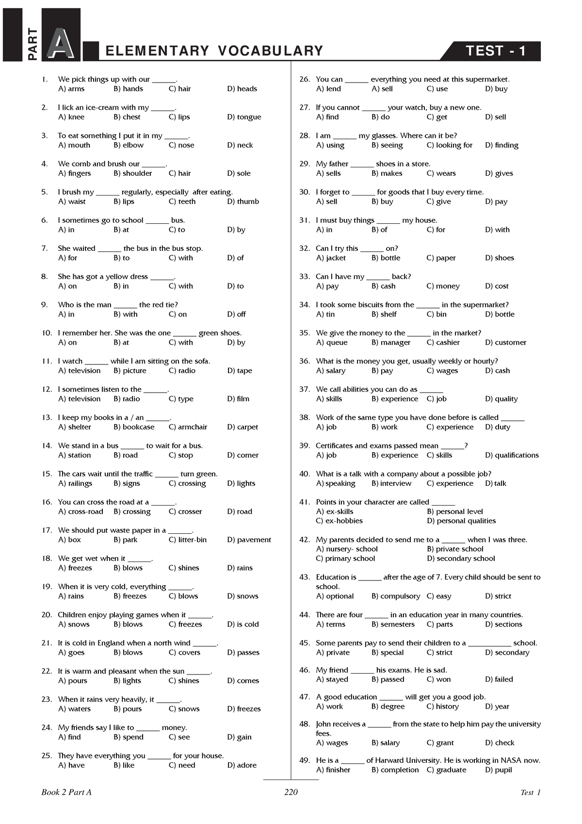 elementary-vocabulary-tests-and-answer-key-we-pick-things-up-with-our