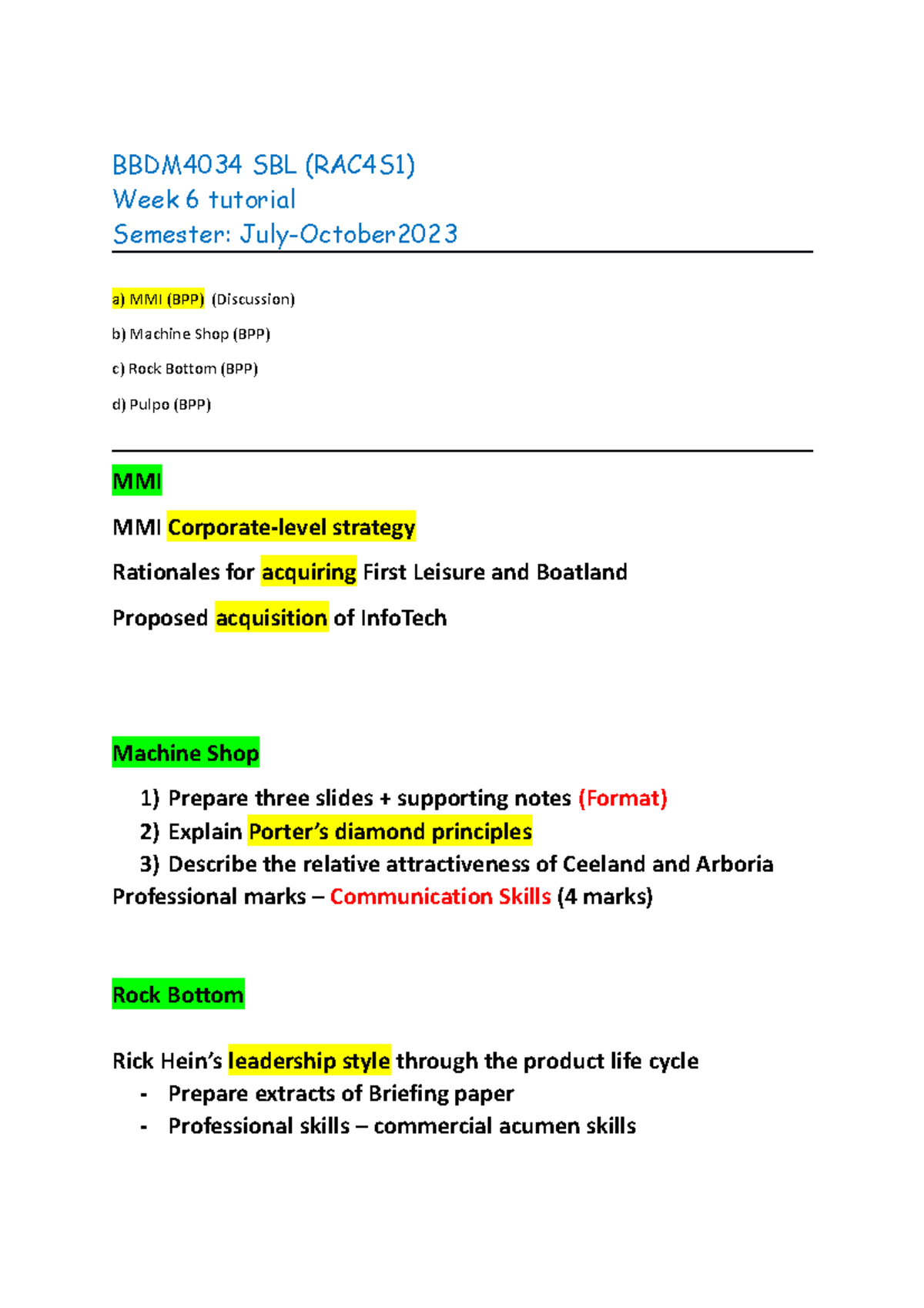 BBDM4034 SBL T5 (WEEK6) - BBDM4034 SBL (RAC4S1) Week 6 tutorial ...