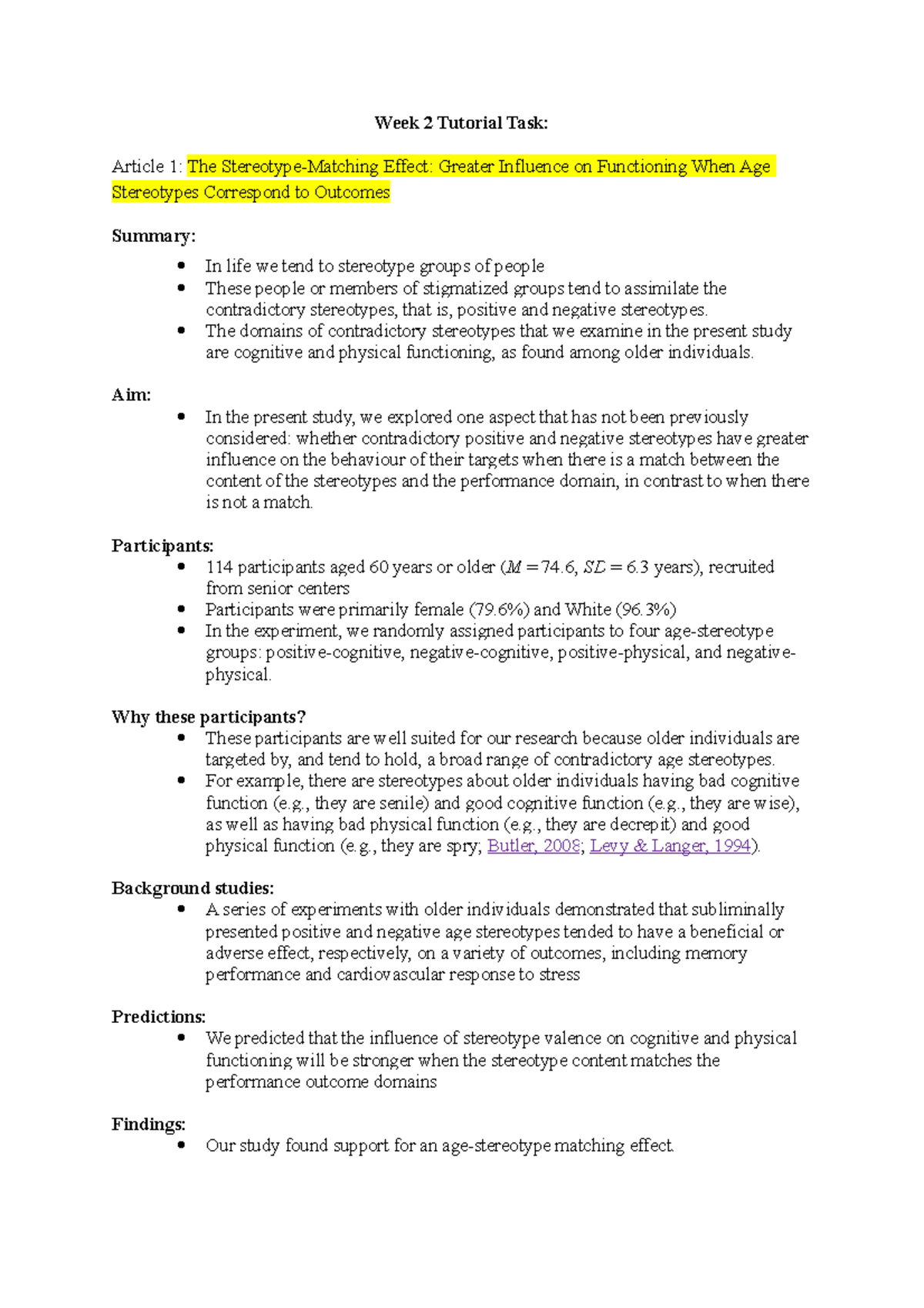 Week 2 Tutorial Task - Lecture Notes - Week 2 Tutorial Task: Article 1 ...