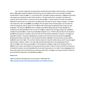 BUS 600 Week 6 Assignment - Running head: MANAGEMENT COMMUNICATION 1 ...