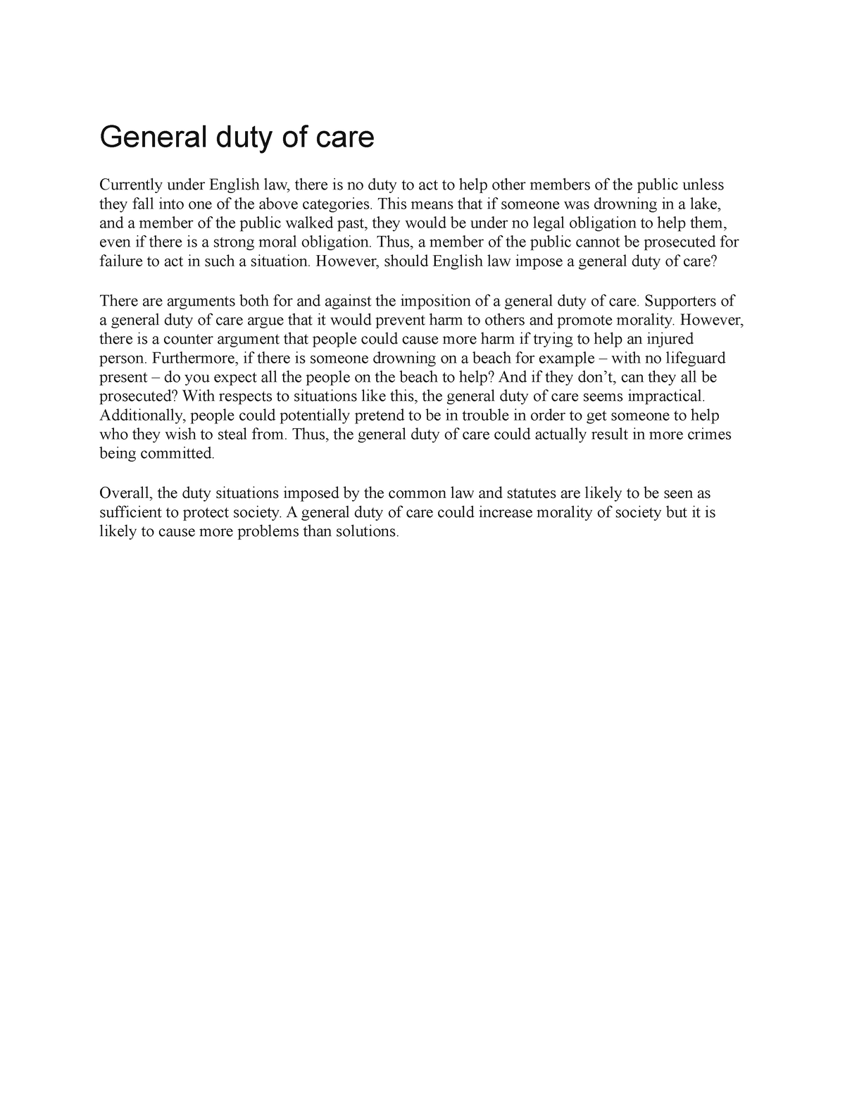 criminal-law-detail-note-on-cases-general-duty-of-care-currently