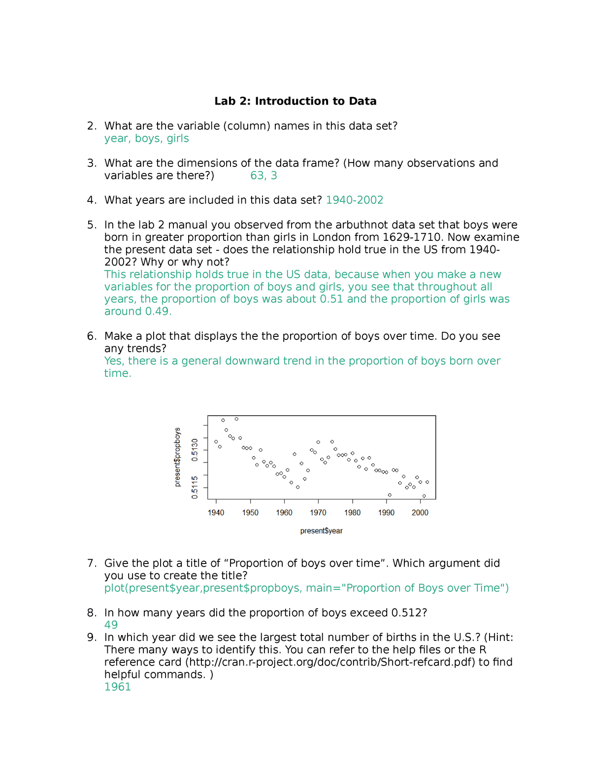 Lab 2 (1-22) - qtm lab assignment - Lab 2: Introduction to Data