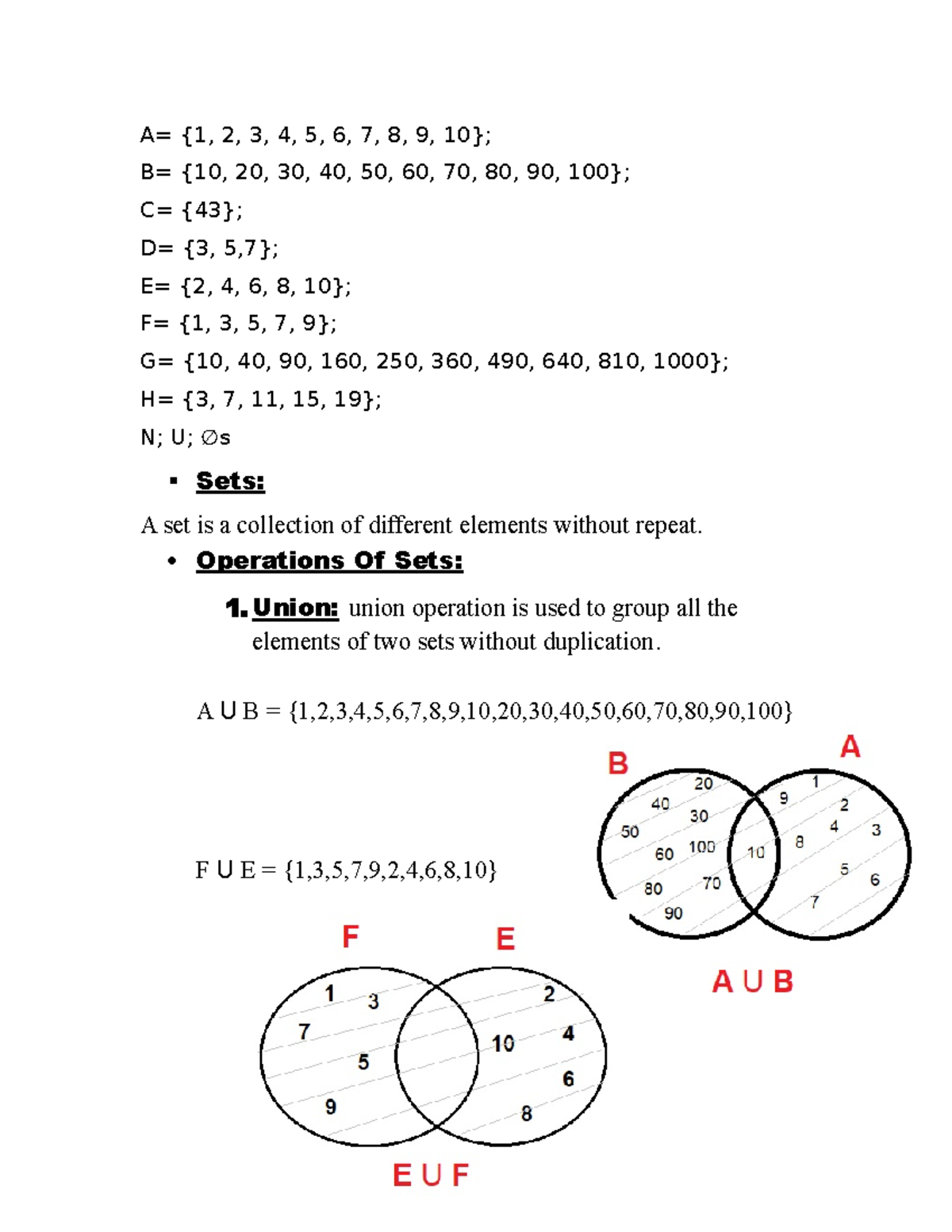 Math Assignment - A Matematic - A= {1, 2, 3, 4, 5, 6, 7, 8, 9, 10}; B ...