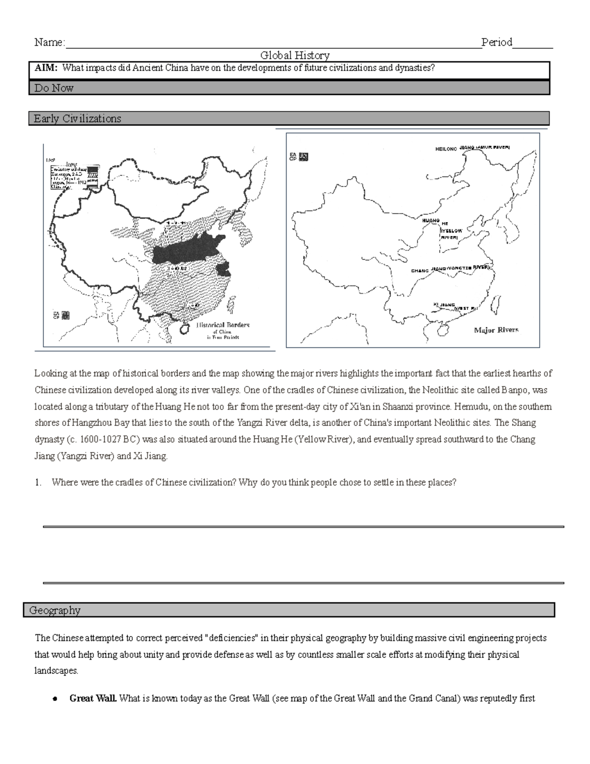 Ancient China MINI DBQ Studocu