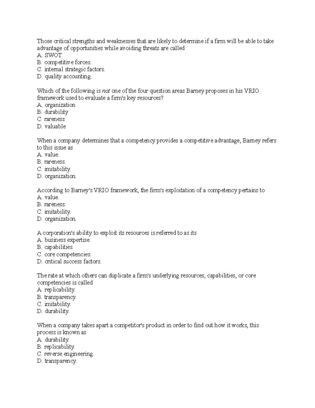 (Chapter 3) Organizational Analysis and Competitive Advantage - Those ...