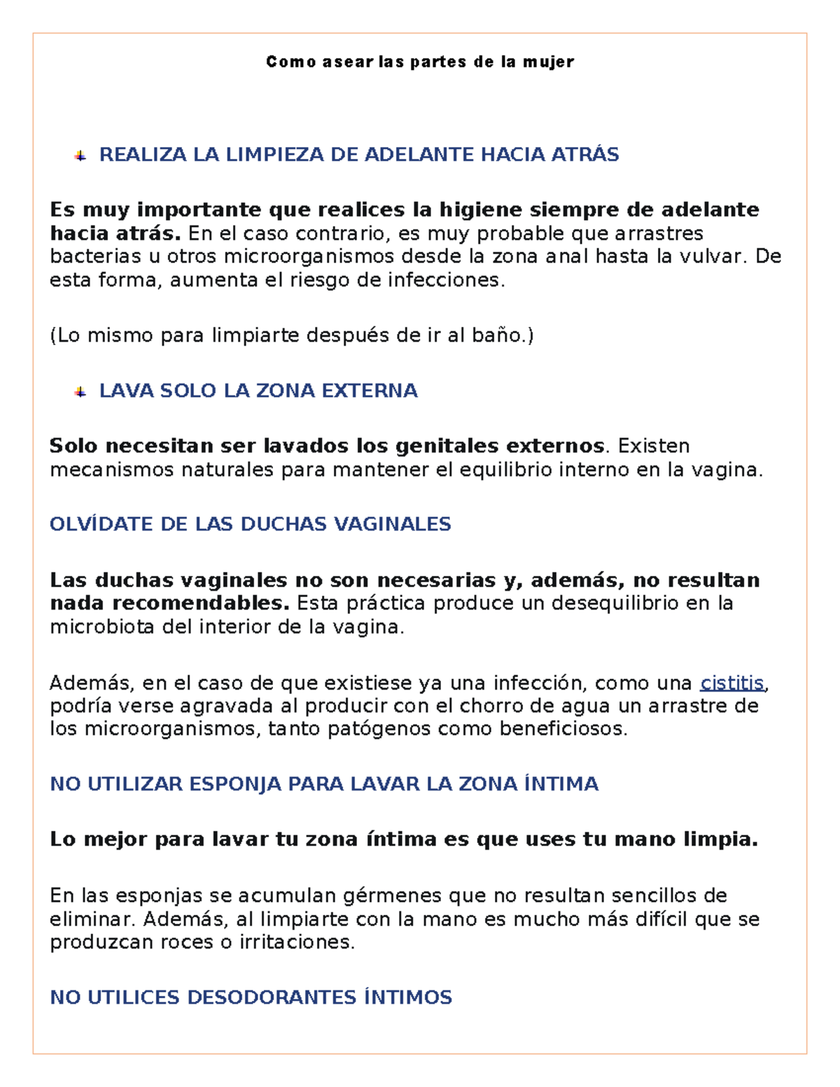 Como asear las partes de la mujer - Como asear las partes de la mujer ...