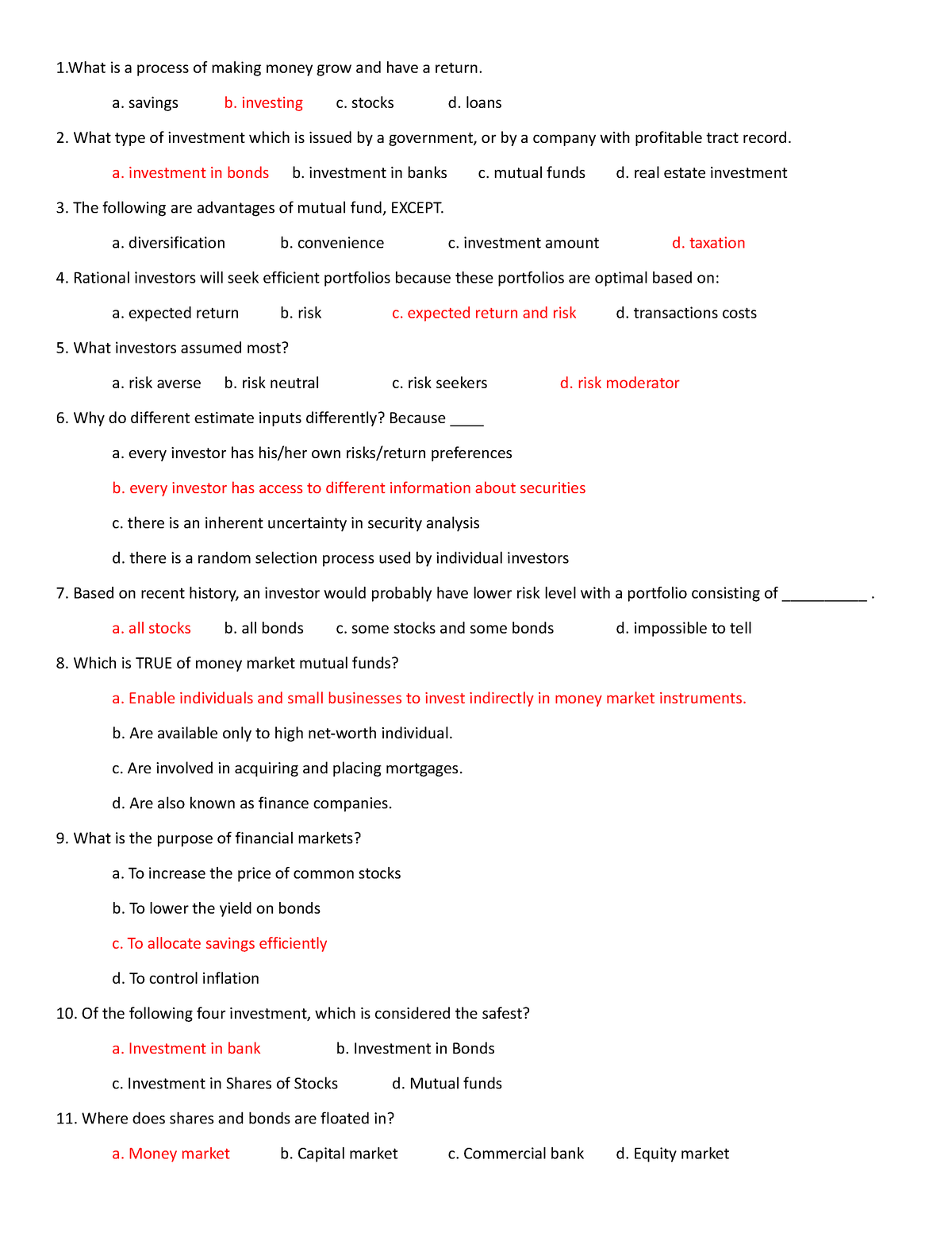 Quarter 2 final exam - exam - 1 is a process of making money grow and ...