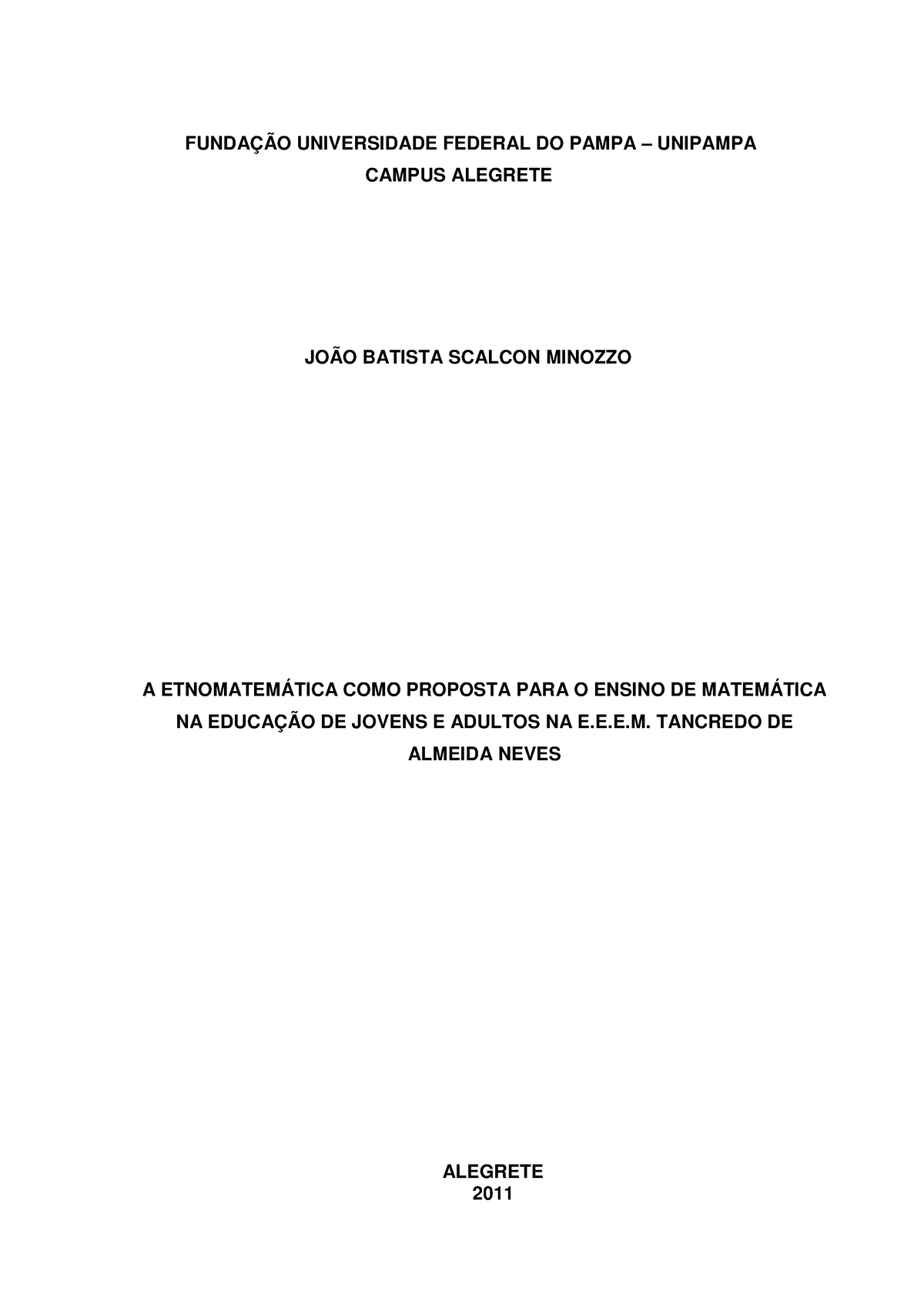 A Etnomatemática Como Proposta Para O Ensino De Matemática Na Educação ...