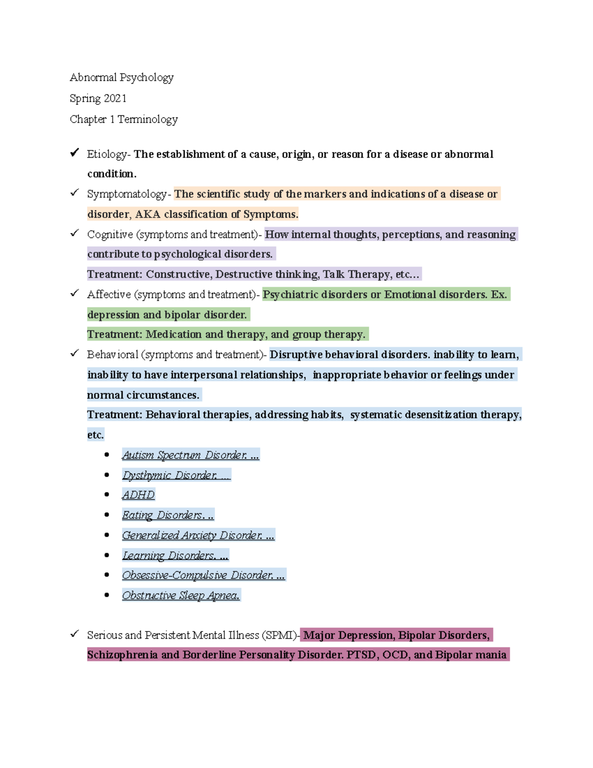 Abnormal Psychology: Chapter 1 Terminology. Defining and Exploring ...