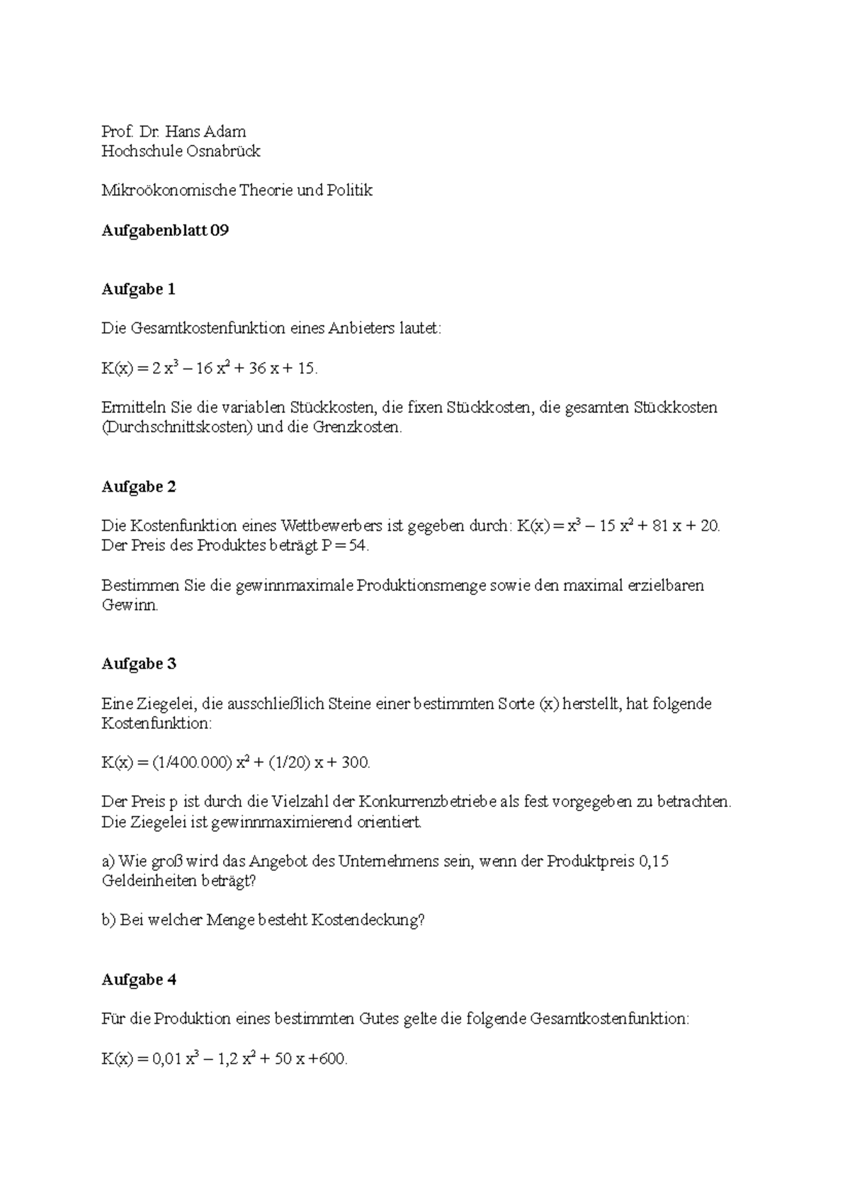 Dein Gerät Unterstützt Diesen Effekt Nicht Aufgabenblatt%2009 %20-%20schreibgesch%C3%BCtzt - Prof. Dr. Hans Adam