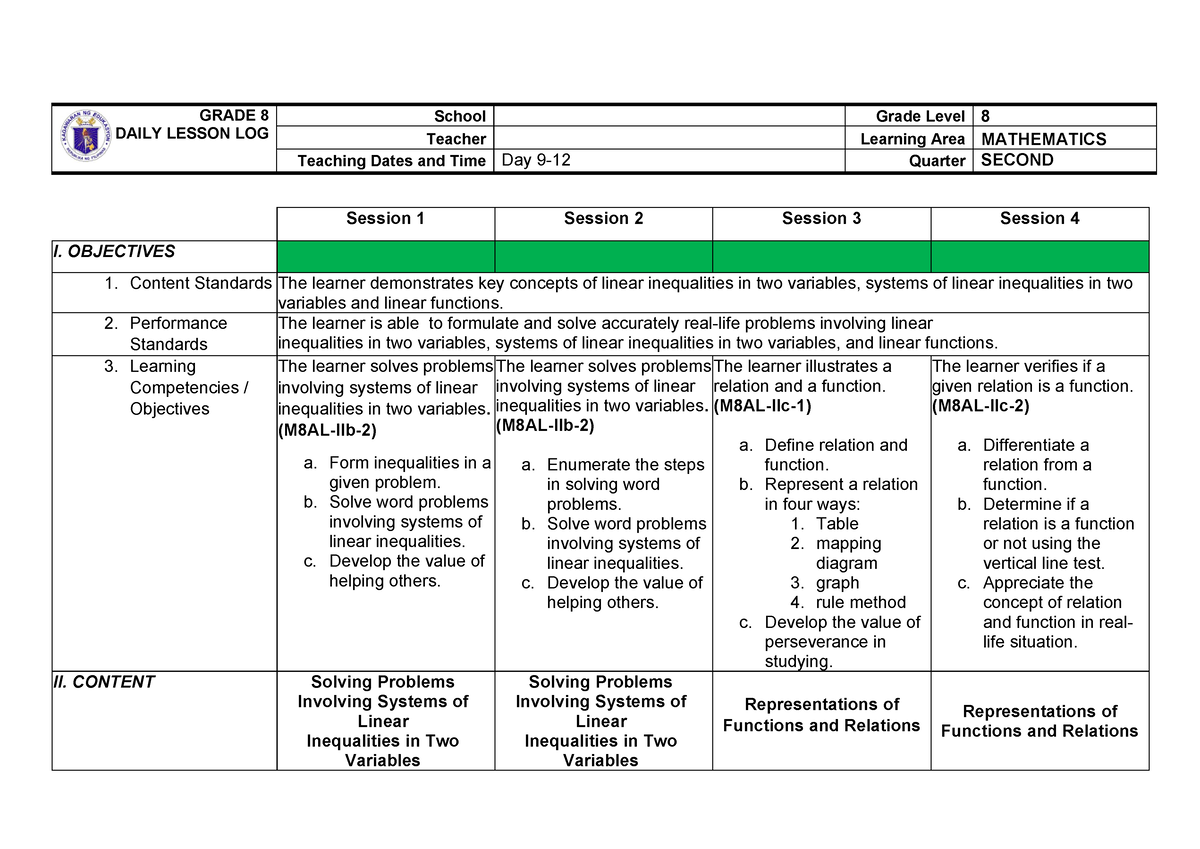 G8DLL Q2W3 LC24-25 - Daily Lesson Log - GRADE 8 DAILY LESSON LOG School ...