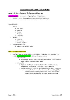 Environmental Impact Assessment Lecture Notes - Environmental And ...