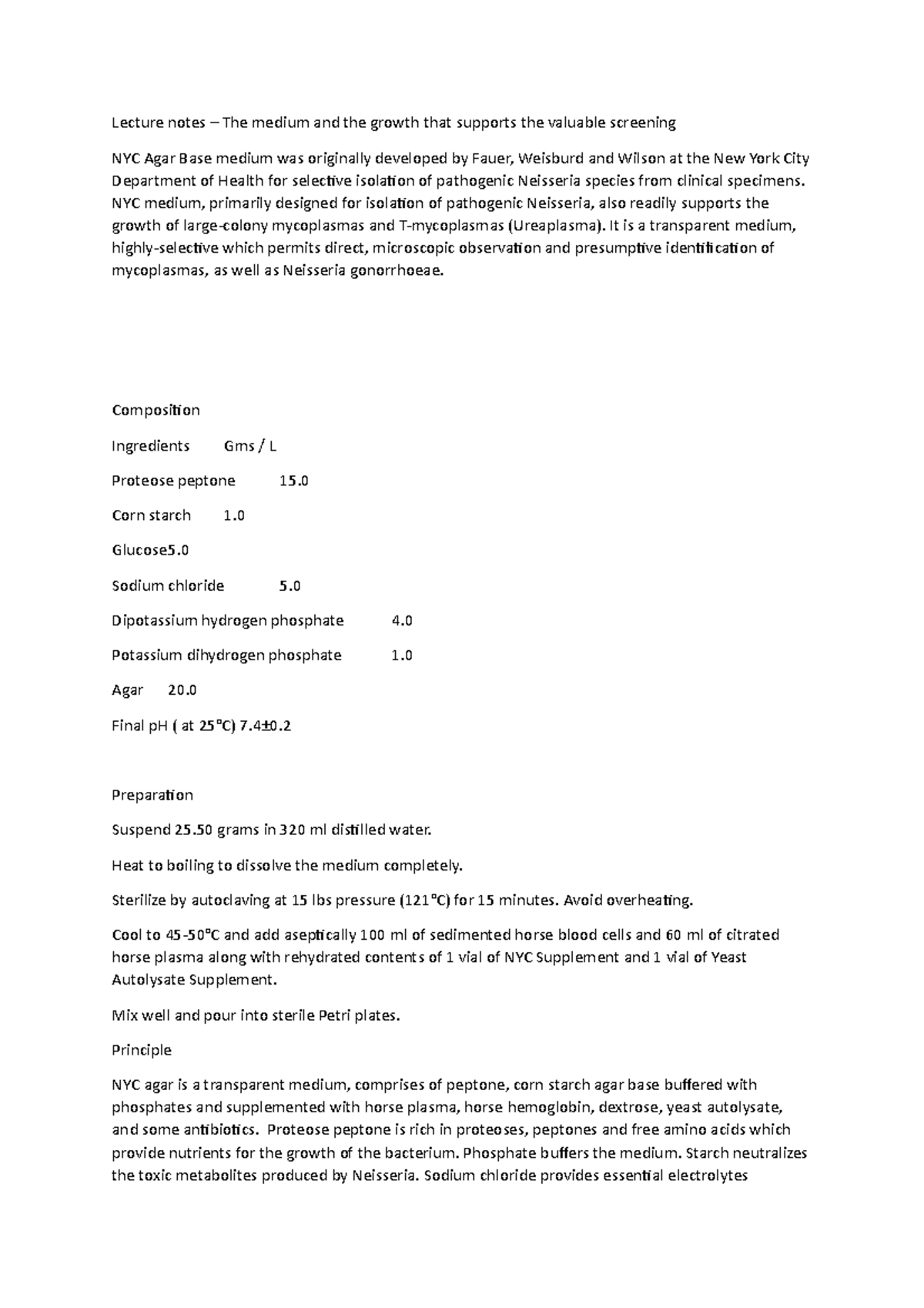 Lecture notes – The medium and the growth that supports the valuable ...