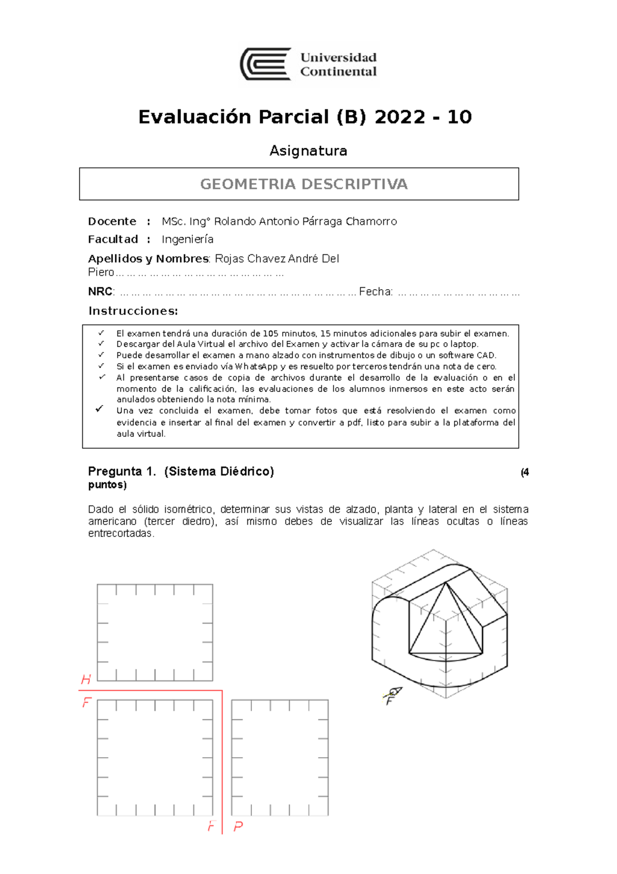 Examen Parcial GD 20538 - Evaluación Parcial (B) 2022 - 10 Asignatura ...