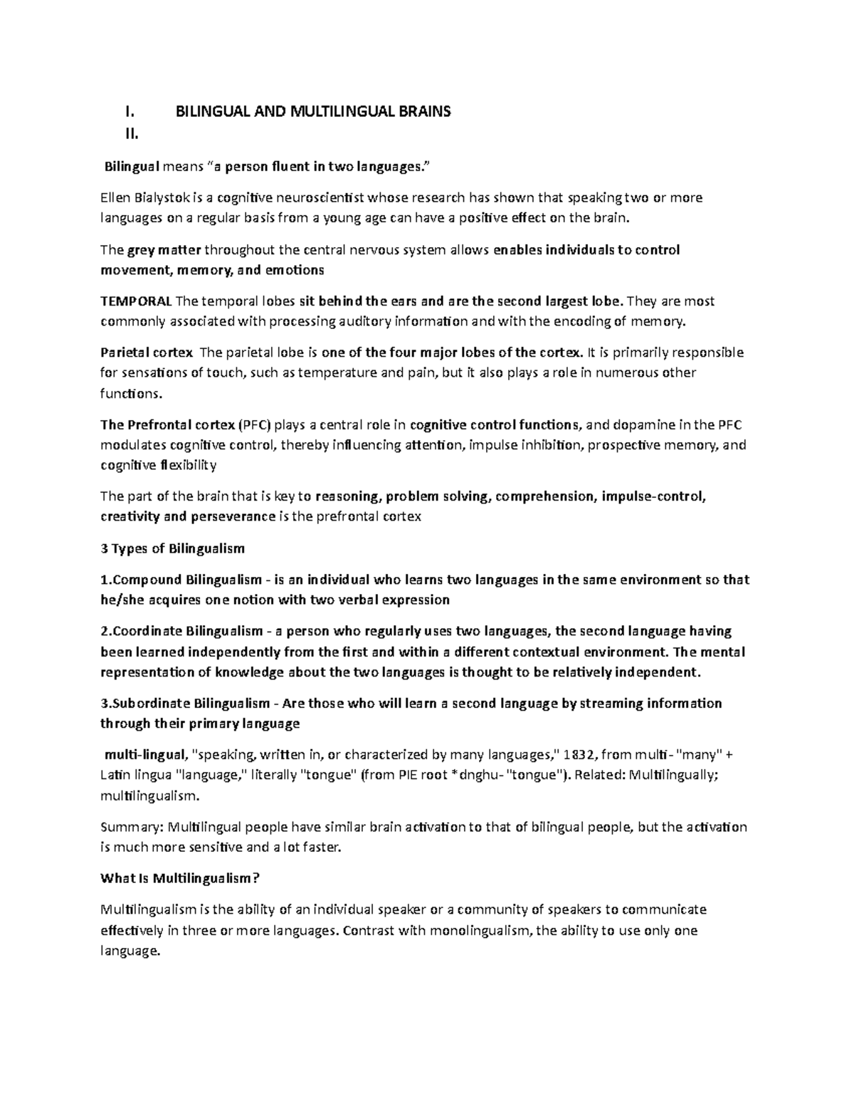 EL101Report Please allow me to make it references I. BILINGUAL