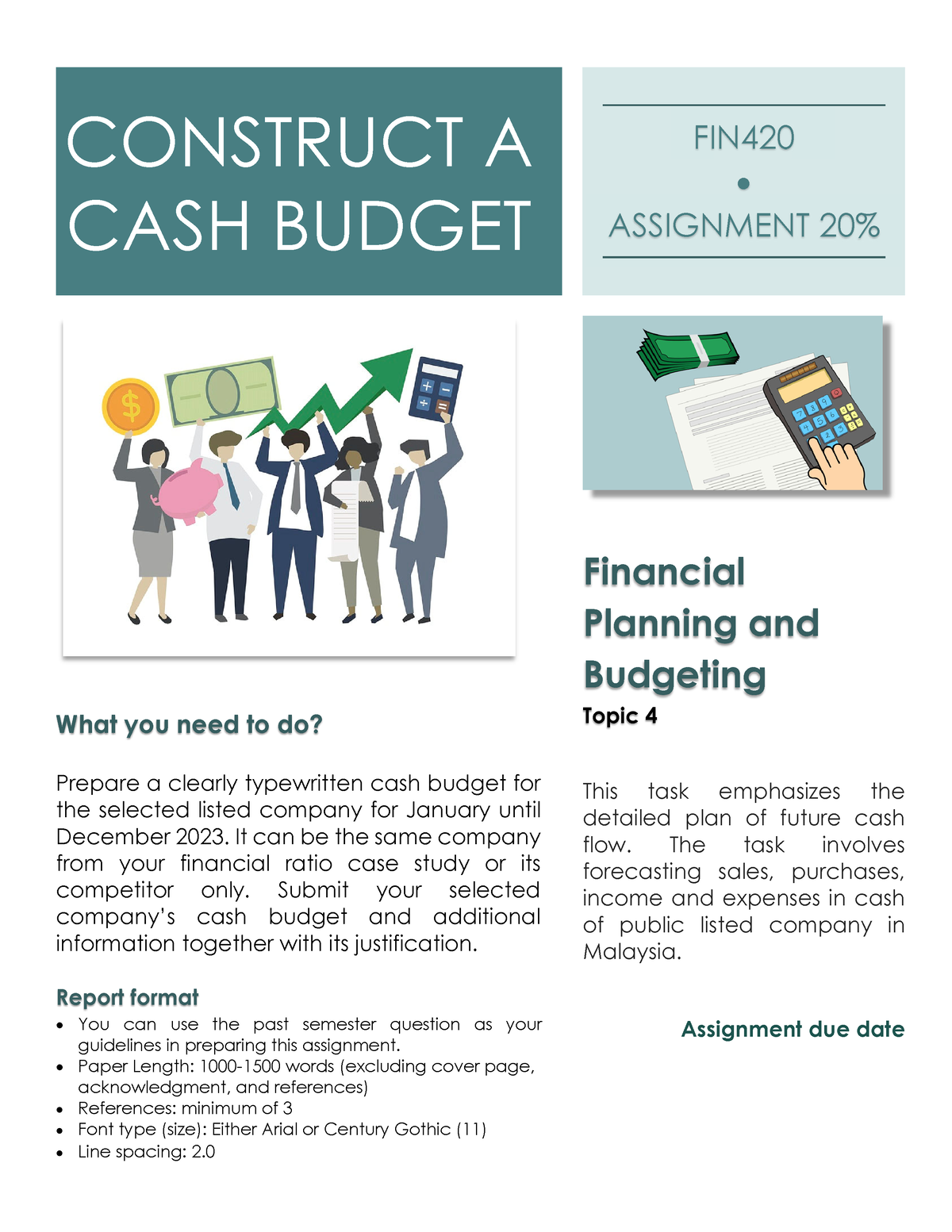 cash budget assignment