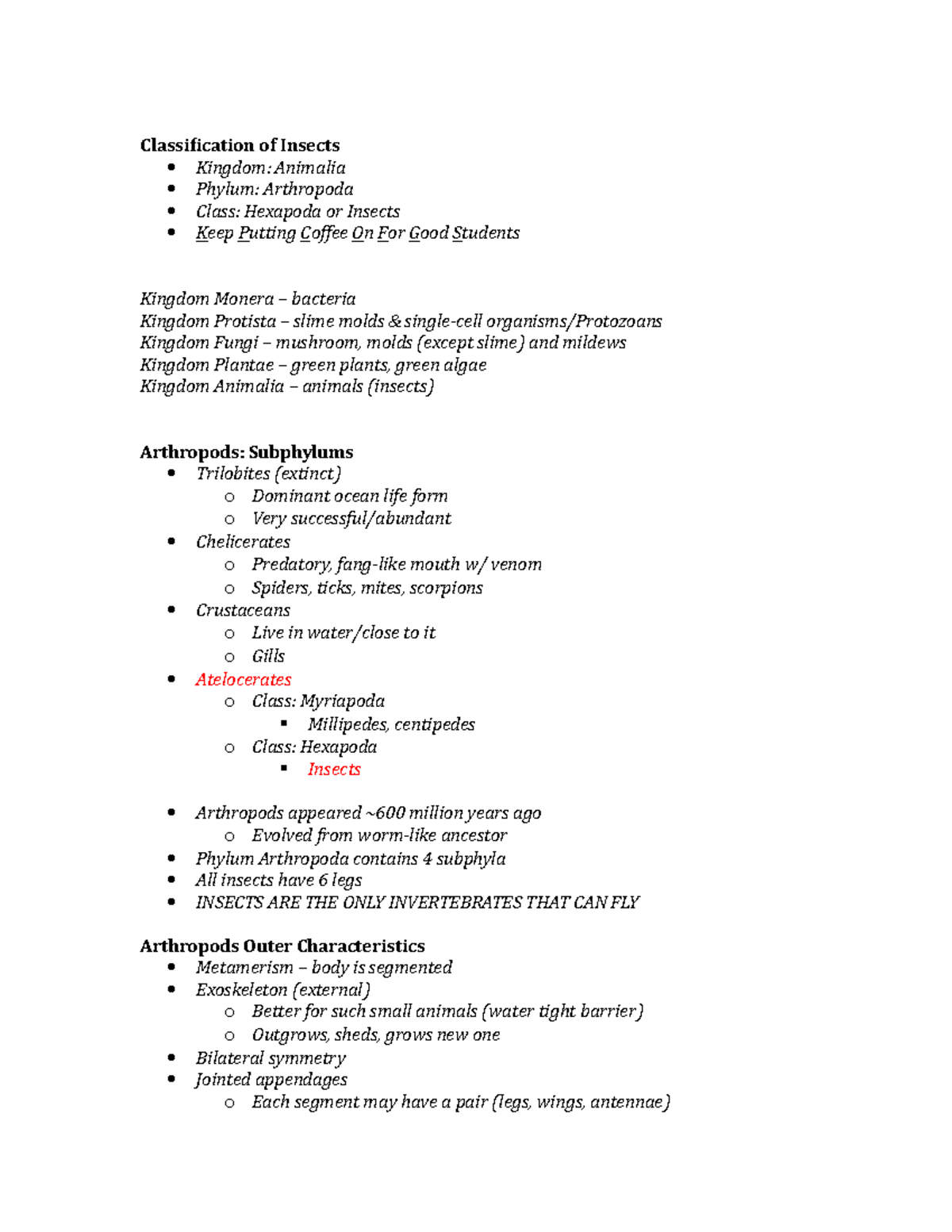 Module 2 - James Wilson - Classification of Insects Kingdom: Animalia ...