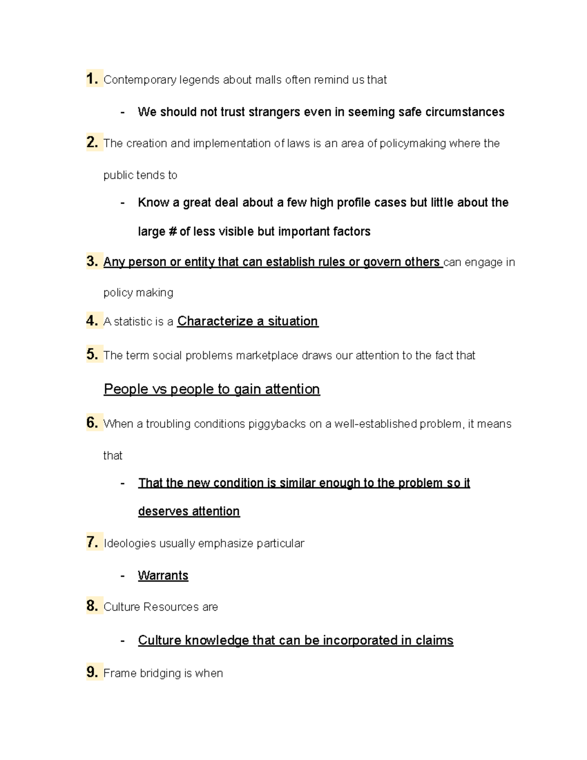 Key Concepts in Social Problems and Policy Making - Studocu