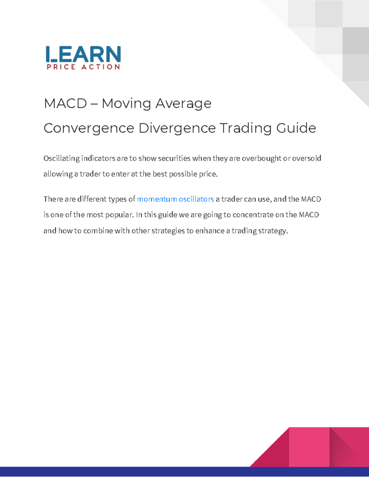 MACD PDF Guide Download - MACD – Moving Average Convergence Divergence ...