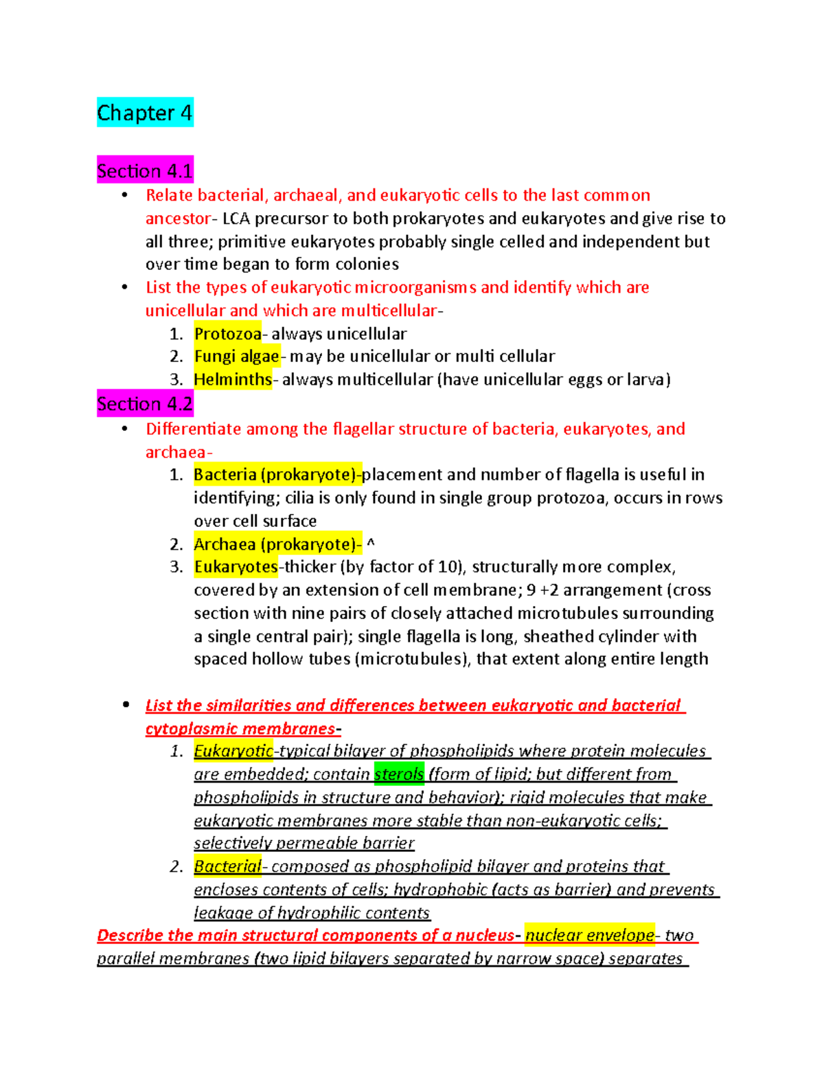 Micro Exam 2 Study Guide - Chapter 4 Section 4. Relate Bacterial ...