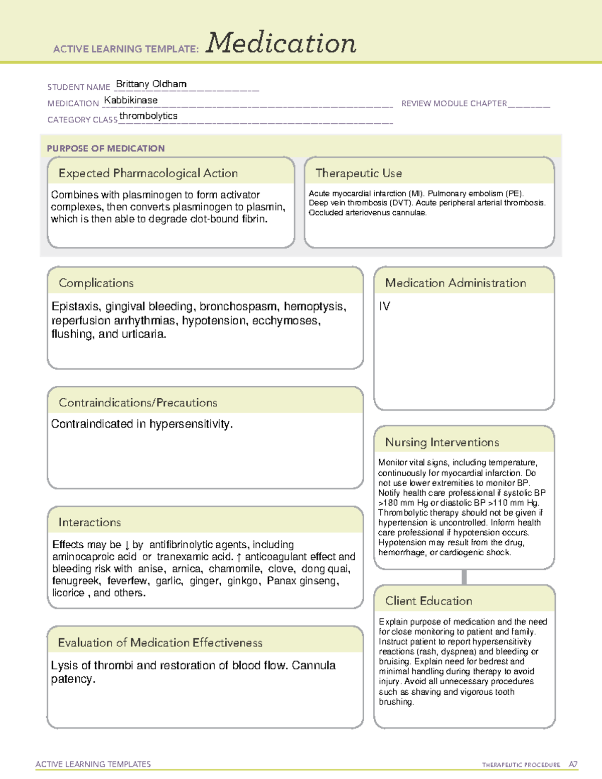 K Medications 1 - G. Gouda - STUDENT NAME ...