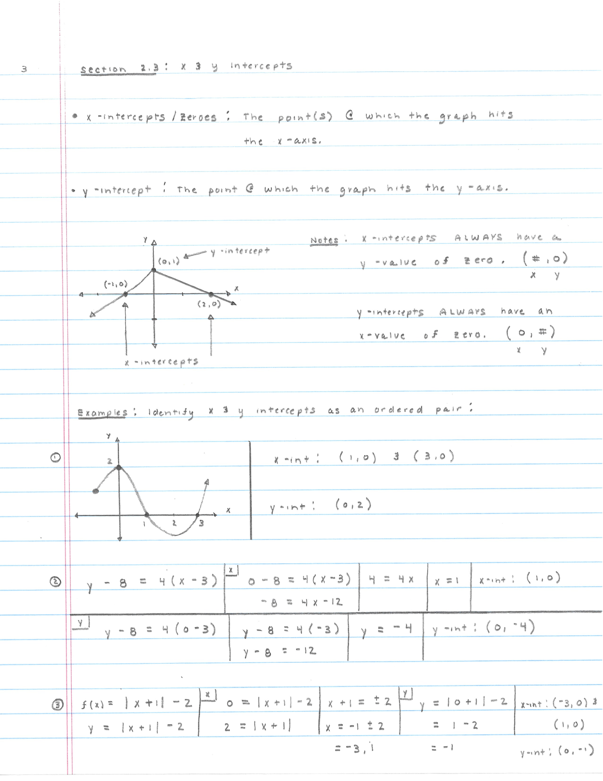 Section 2 - x and y intercepts - MAT 171 - Studocu