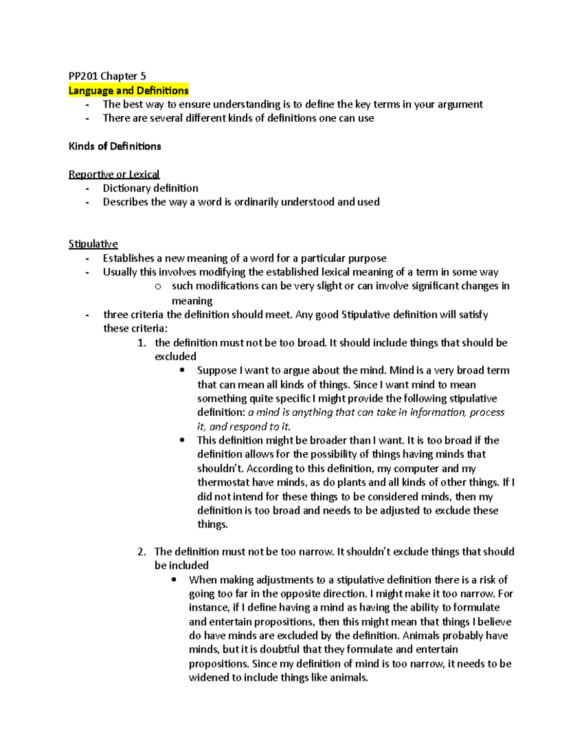 stipulative definition essay