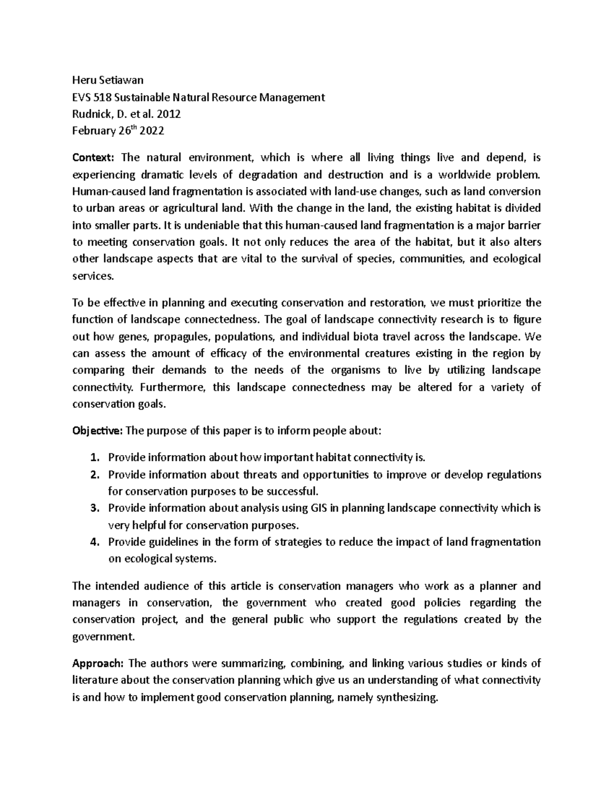 EVS518 Rudnick et - This is an assignment which the assignment ask us ...