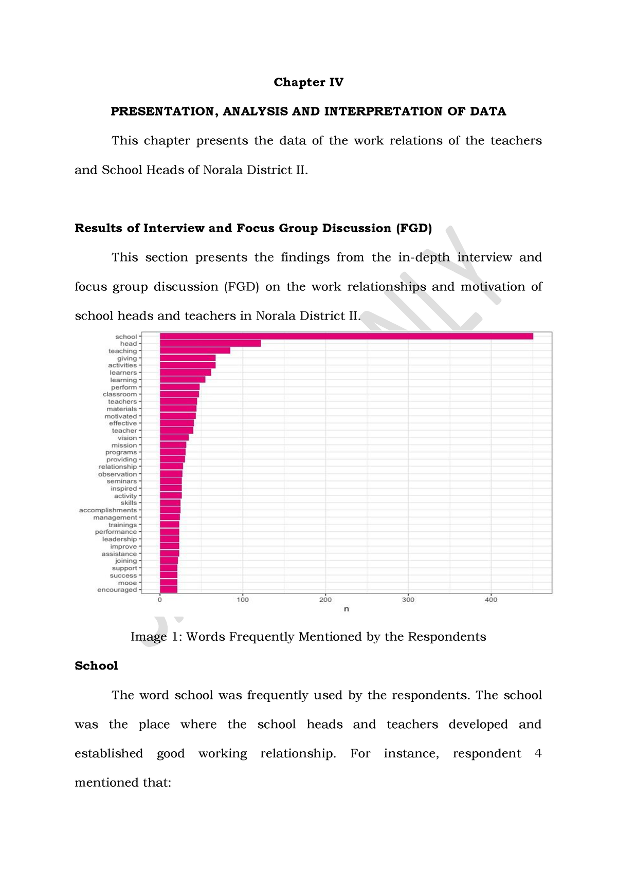 presentation analysis and interpretation of data chapter 4