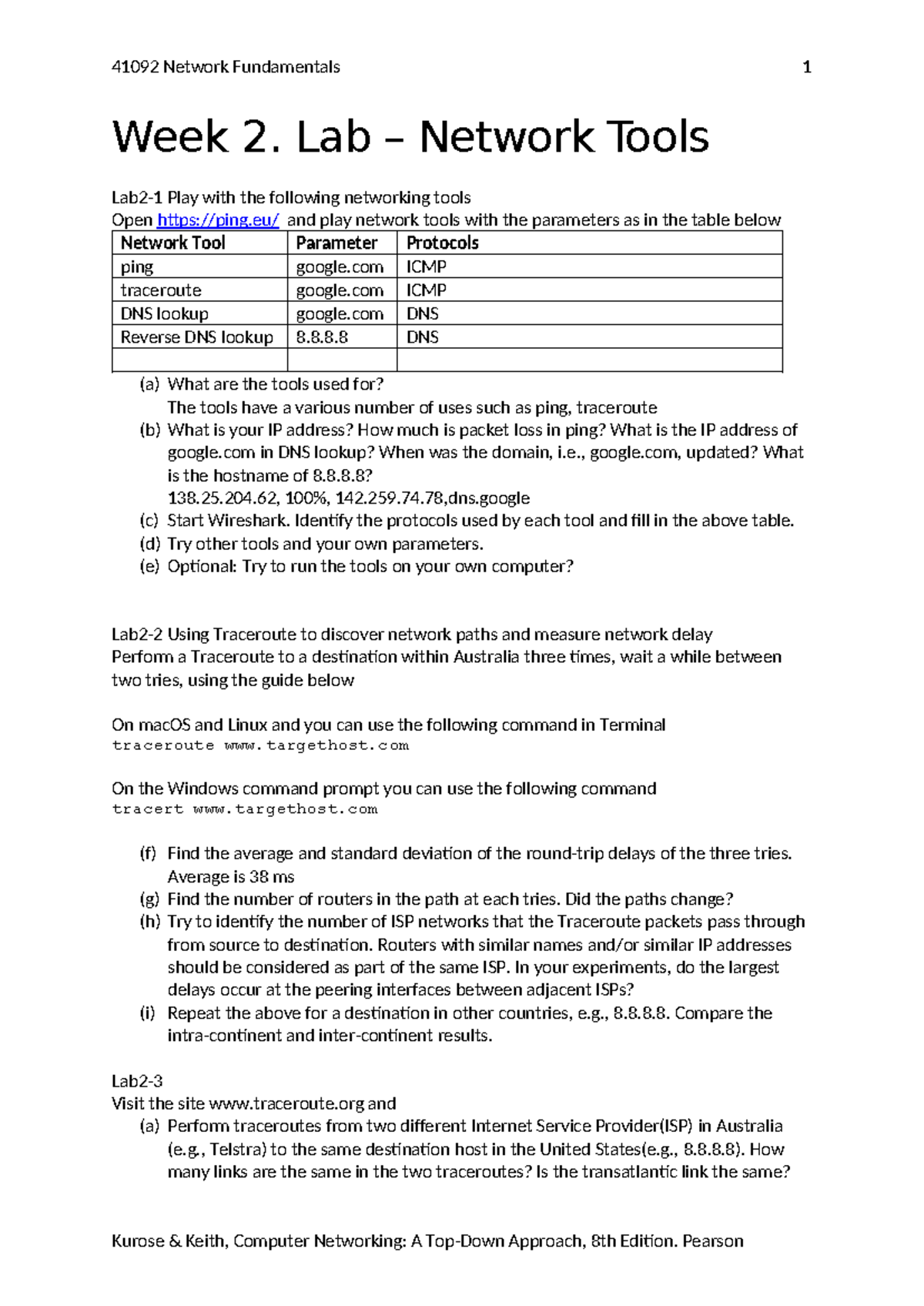 Week2-Lab-Network Tools - 41092 Network Fundamentals Week 2. Lab ...