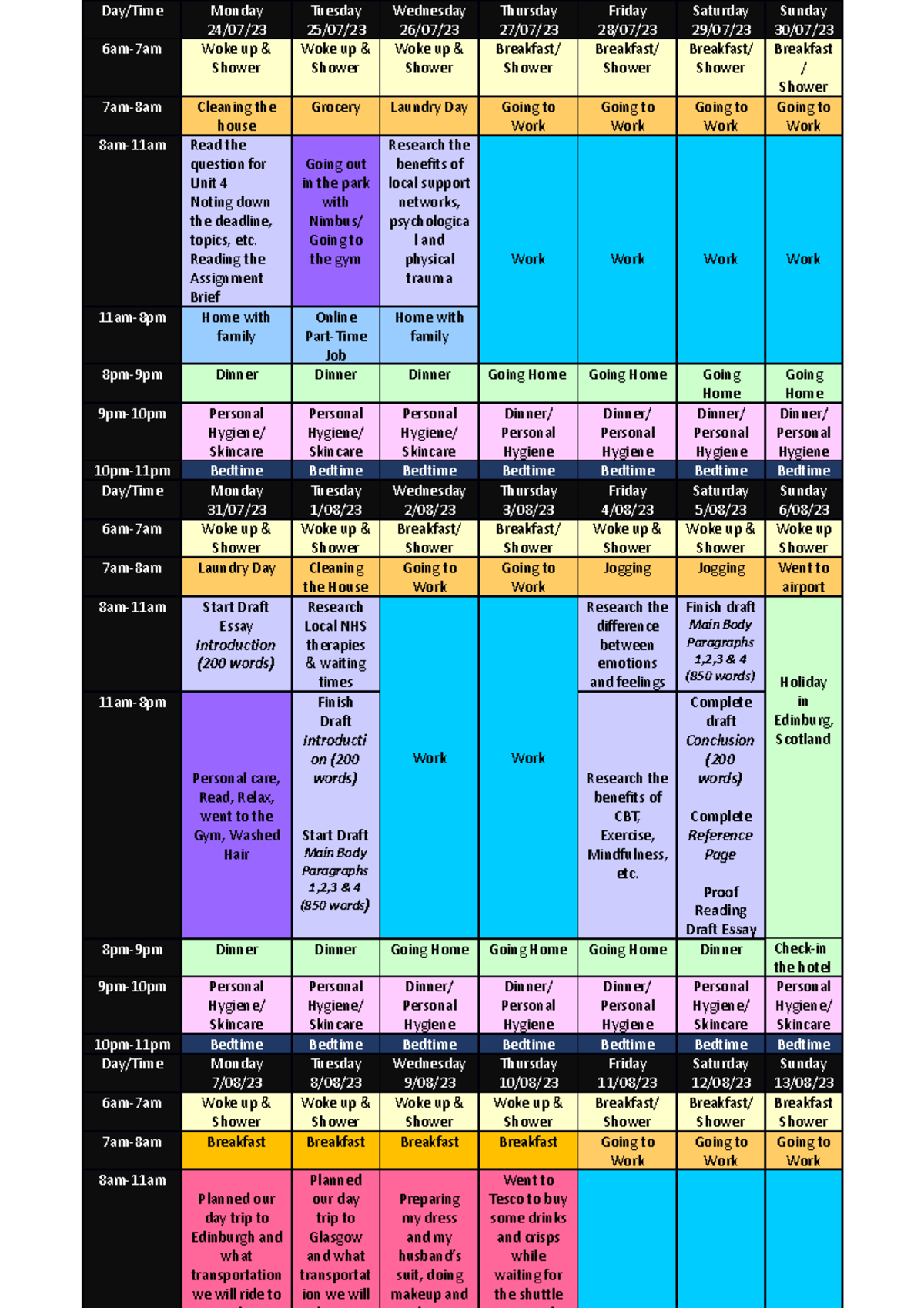 Asssignment Plan - assignment plan - Assignment Plan for Unit 4 ...