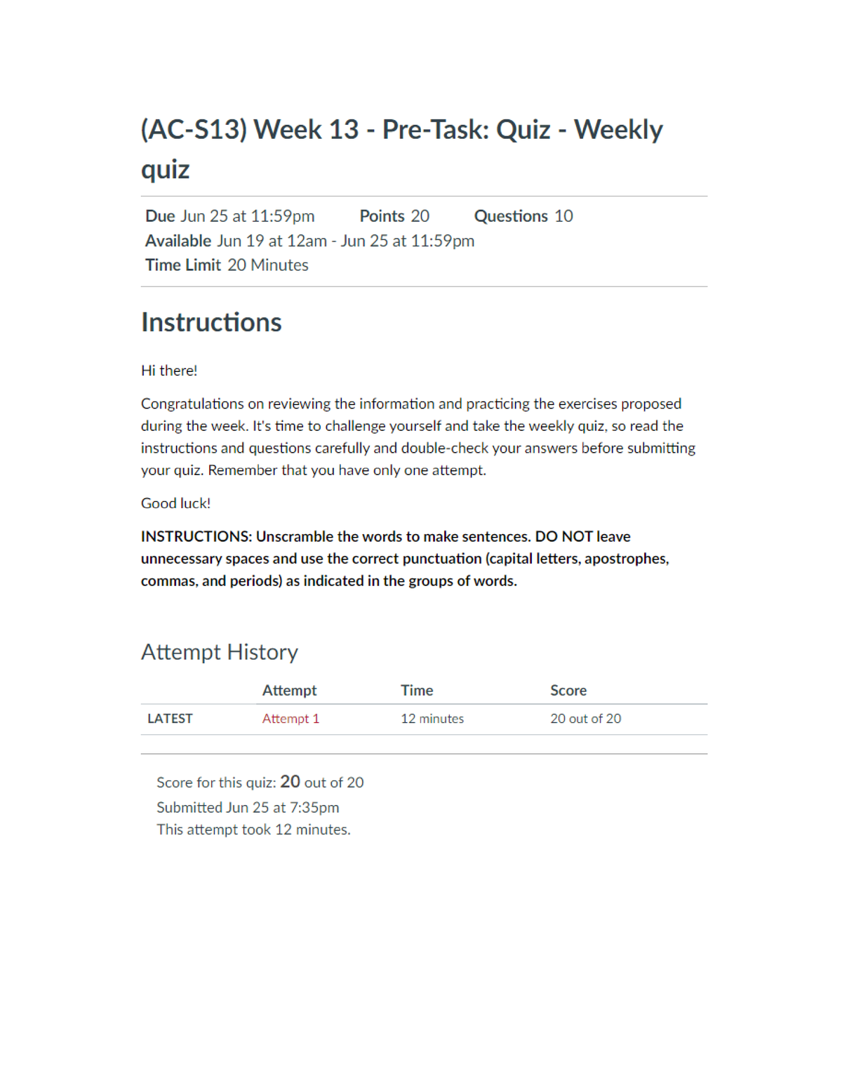 (AC-S13) Week 13 - Pre-Task Quiz - Weekly Quiz - Ingles IV - UTP - Studocu