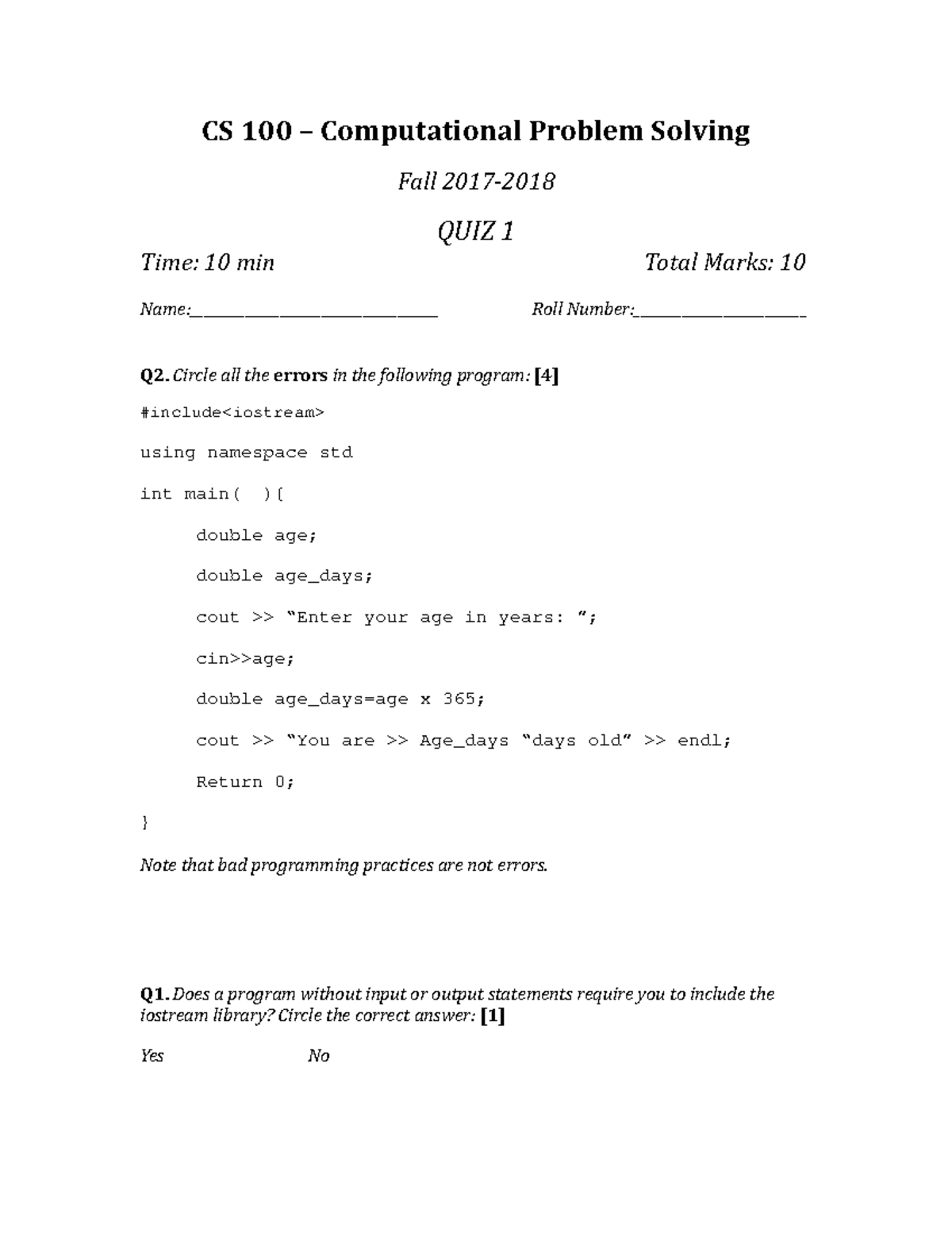 ces 1005 problem solving post test answers