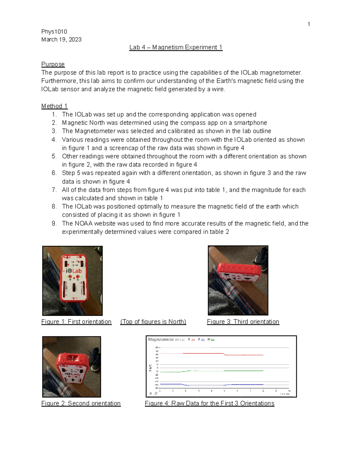 Phys1010 LAB4 - The Purpose Of This Lab Report Is To Practice Using The ...