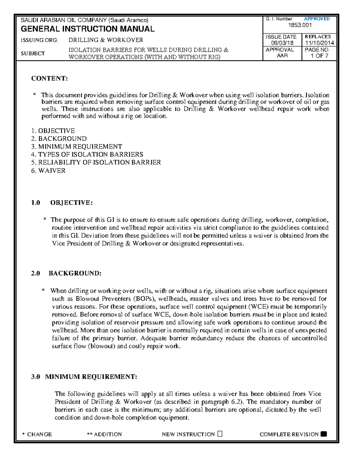 GI 1853.001 Isolation Barriers for Wells during DWO Operations rev ...