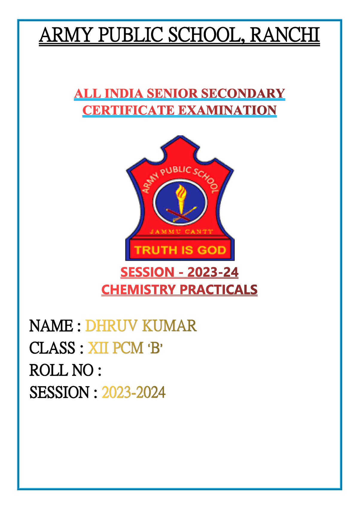 ARMY Public School - Special notes - ARMY PUBLIC SCHOOL, RANCHI NAME ...