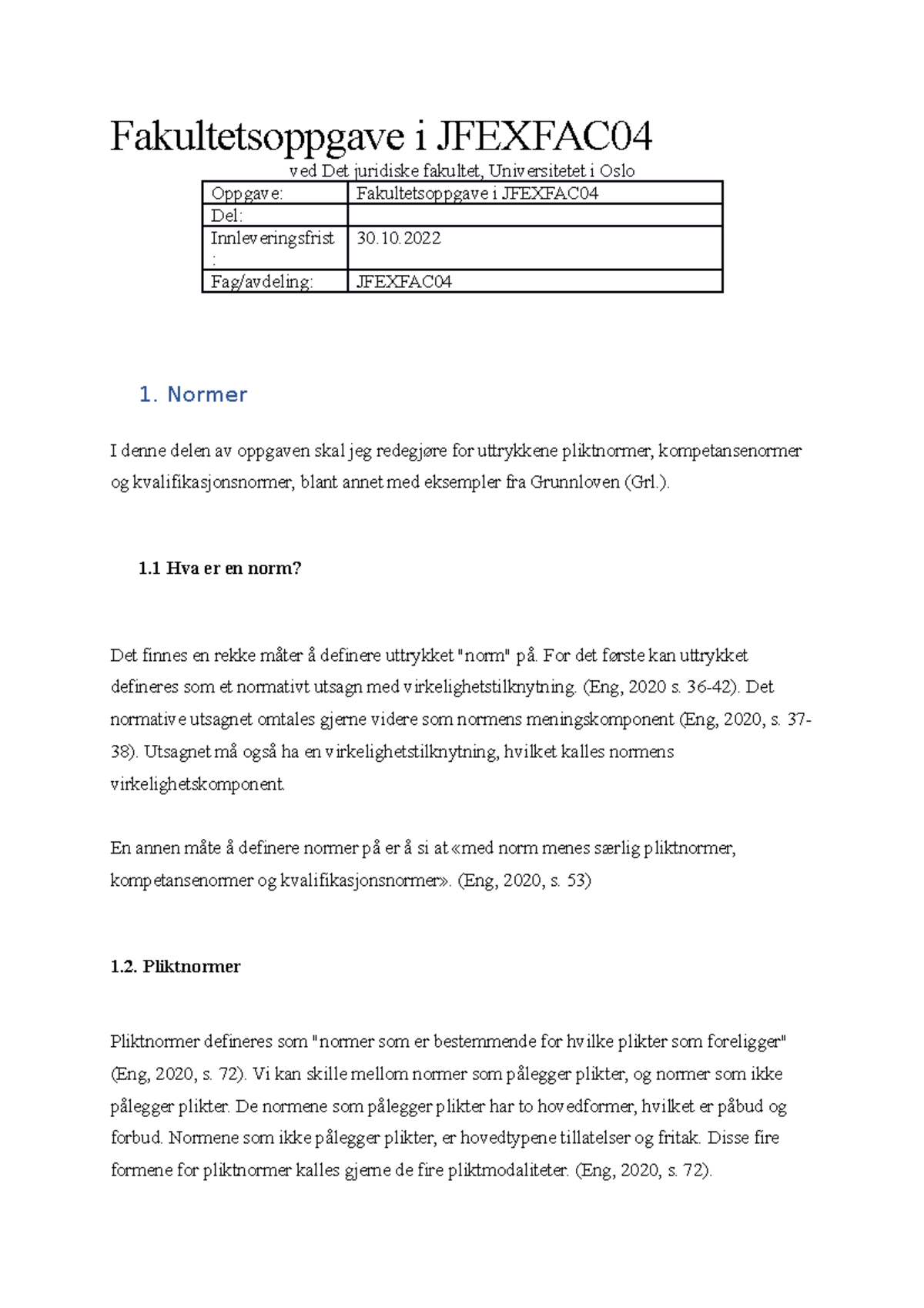 Fakultetsoppgave I Jfexfac 04 - Fakultetsoppgave I JFEXFAC Ved Det ...