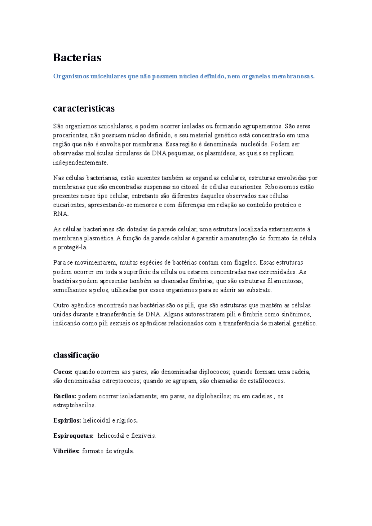 Bacterias - Bacterias Organismos unicelulares que não possuem núcleo ...