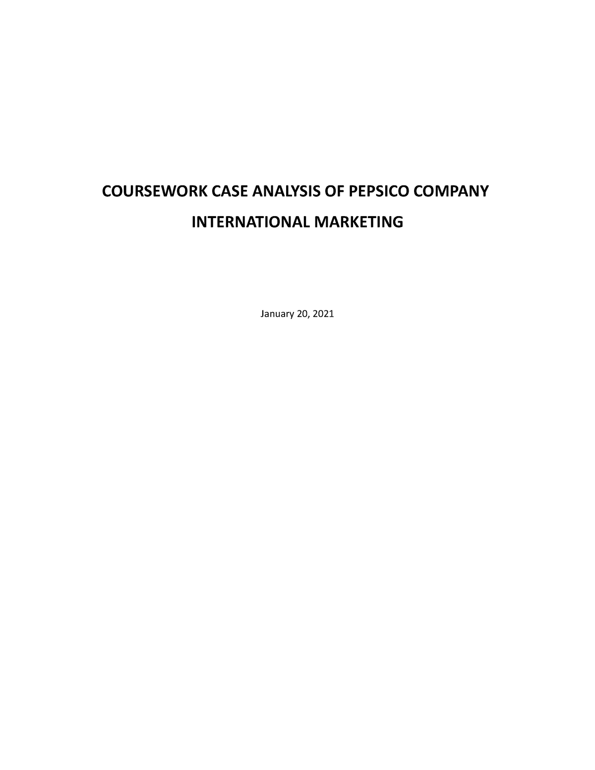 pepsico case study answers