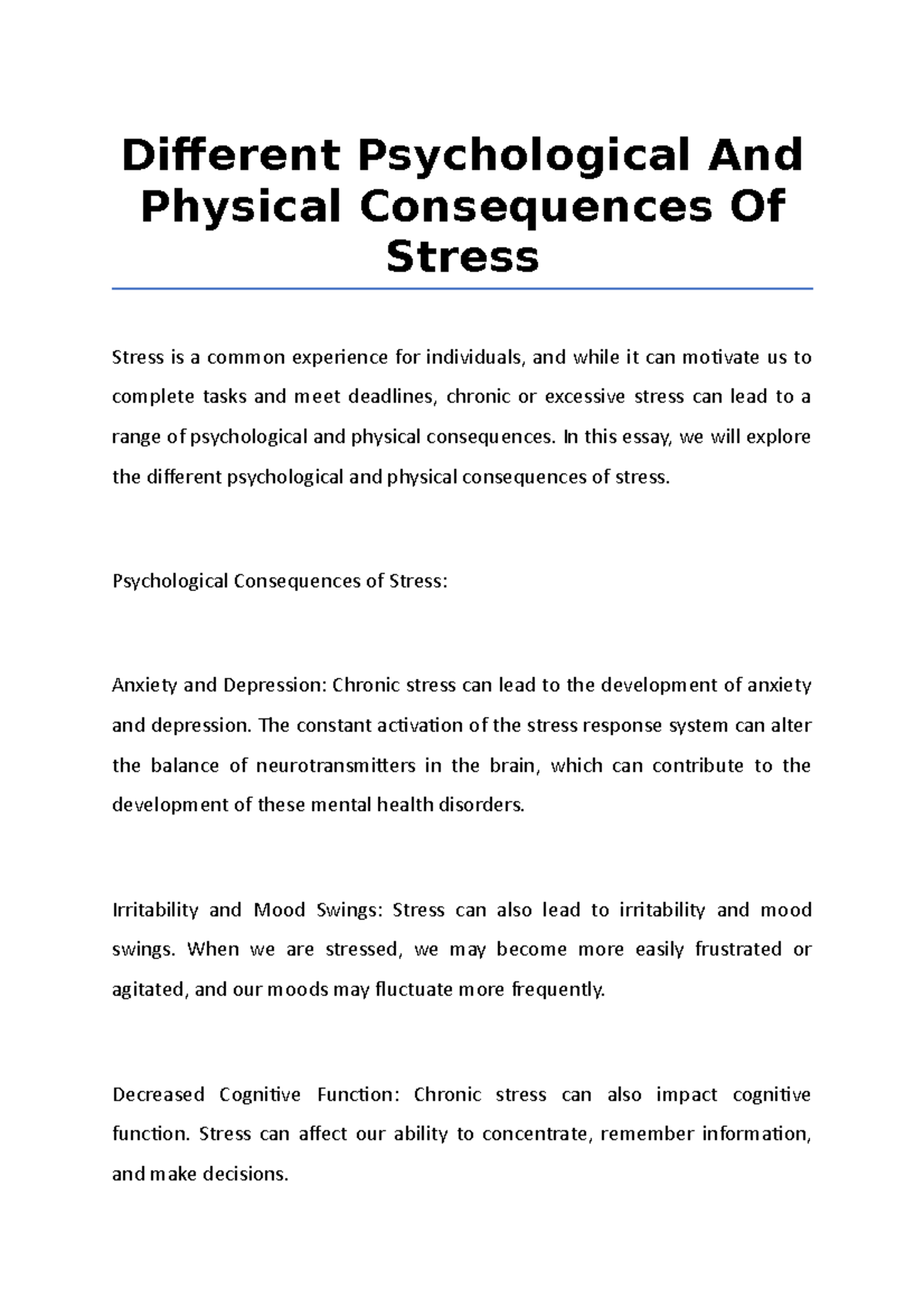 different-psychological-and-physical-consequences-of-stress-different