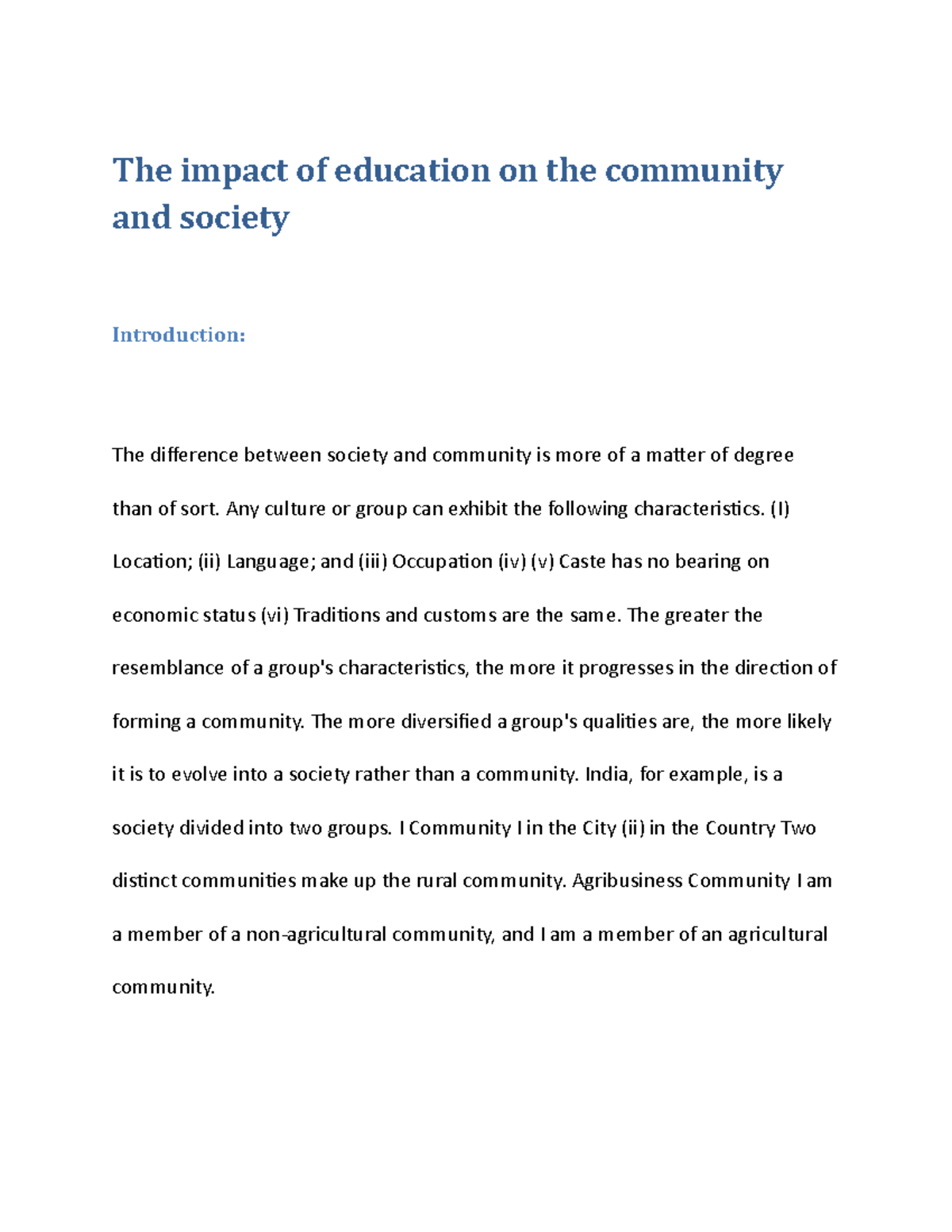 literature review on impact of education