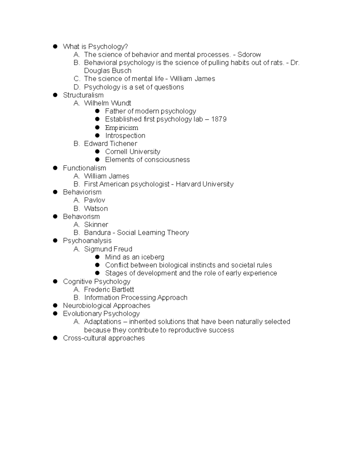 History - Chapter 1 - What Is Psychology? A. The Science Of Behavior ...