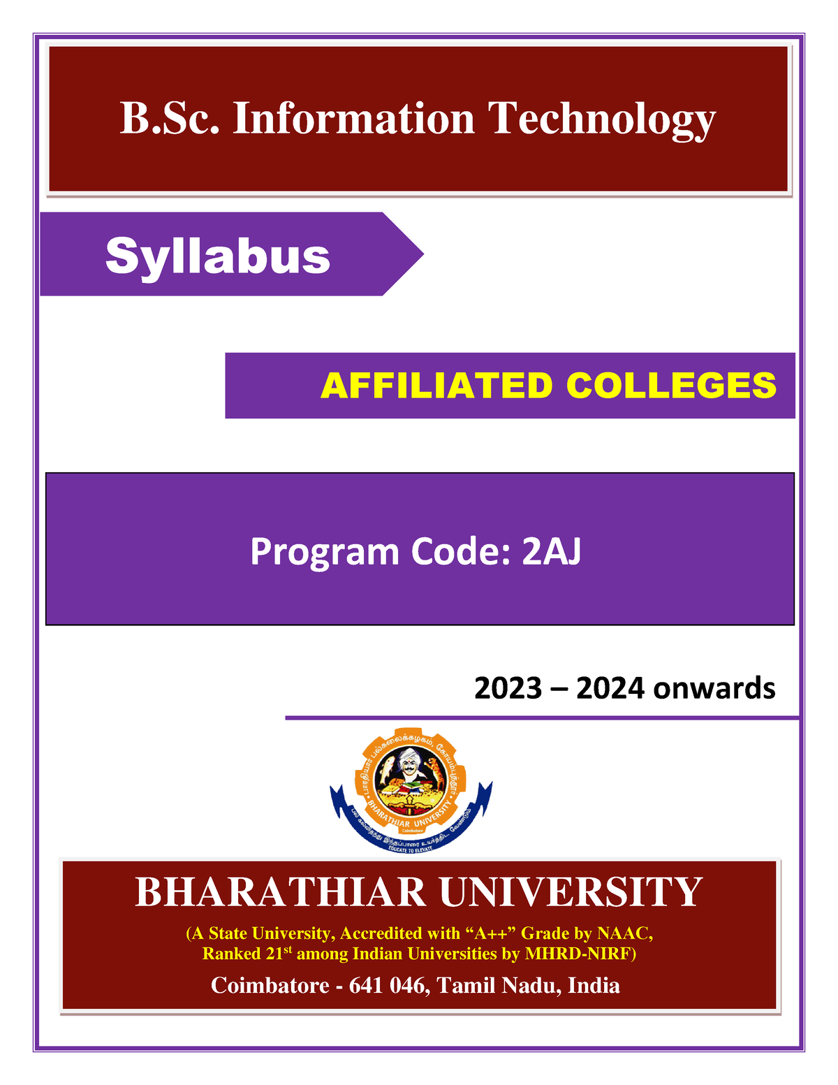 Bsc It 2023 24 - Syllabus - B. Information Technology AFFILIATED ...