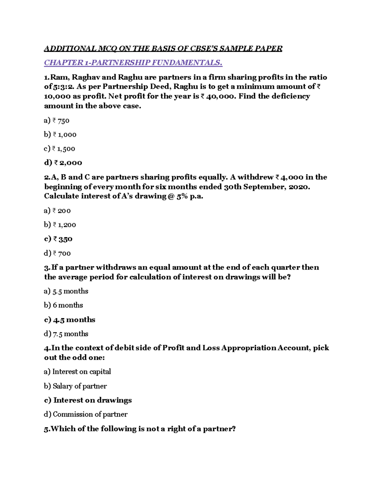 Accountancy MCQs - Introduction To Accounting - Studocu