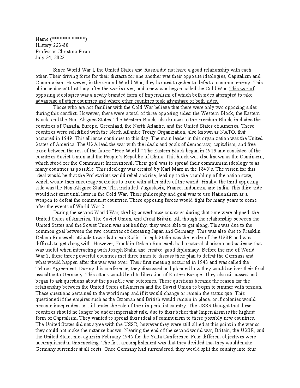 Hist 223-80 Final Paper - Name (******* *****) History 223- Professor ...